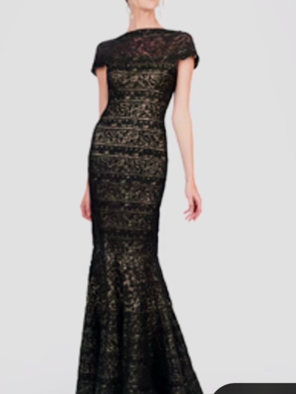 Tadashi Shoji Black Formal Gown black and nude
